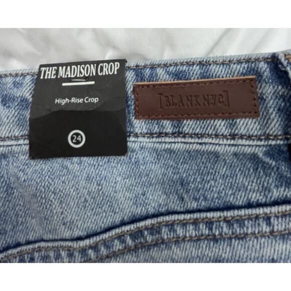 Blank Nyc The Madison Crop High Rise Distressed Destroyed Jeans Size 24 Cotton - Picture 4 of 10
